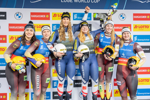 Podium Damen-Doppel, Oberhof 2025