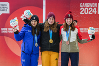 Podium Damen Einsitzer YOG Gangwon 2024